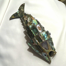 Bottle Opener RARE Vintage Mexican Abalone (Mother of Pearl) flexible joints picture