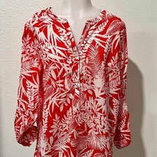 Talbots Red Cotton Top Size XL picture