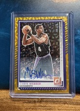 2025-26 Panini Donruss Chris Webber Auto Gold 1/10 First on Print Sacramento /10 picture