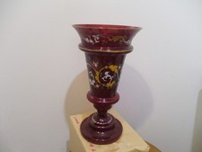 Bohemian antique cranberry vase antique 11 in picture