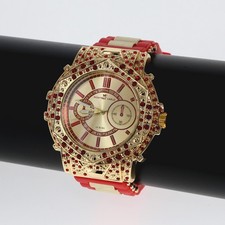 Montres Carlo Men's Hip Hop rapper Red Stones Gold Finish Clubbing Luxury Watch picture
