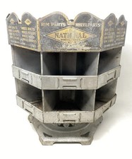 Vintage National Wheel Rim Parts Organizer Carousel Counter Top Display Bin USA picture