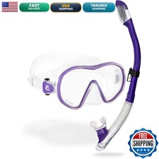 Cressi F-Dual & Tao Dry Mask Snorkel Kit Clear/Purple picture