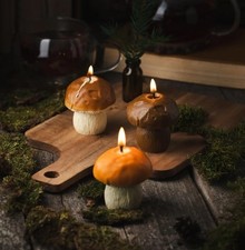 Mushroom Candles, Mushroom Decoration, Autumn Decor, Home Decor, Beeswax Candles picture