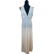 Barbizon Butter Yellow Night Gown Large Long Deadstock Rare Vintage 60s Pinup picture