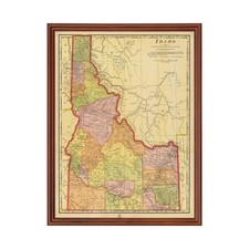 Old Map of Idaho 1909 - Vintage Idaho Art picture