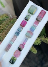 24  CRT   Bicolor  Tourmaline Lot Natural Earth Mined Unheated Faceted picture