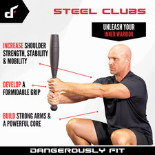 Dangerously Fit Steel Clubs (5lb to 65lb) - Indian Club Bells picture