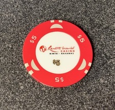 RESORTS WORLD Casino $5.00 Chip - Bimini Bahamas picture