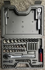 Vintage 1990's Craftsman 75-pc Metric & SAE Socket Set 1/4