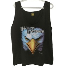 VTG 1991 3D Emblem Harley Davidson Tank Top Men's Size XL Made In USA EUC Eagle picture
