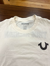 True Religion Men's White Graphic Logo Cotton Jersey Crewneck T-Shirt M picture