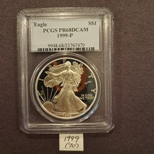 1999-P American Silver Eagle PCGS PR68 DCAM [7470] picture