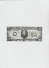 1928 B $20.00  Dollars Gold On Demand Light green Seal picture