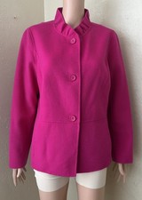 Talbots Hot Pink  Wool Blazer Jacket Size 14p picture