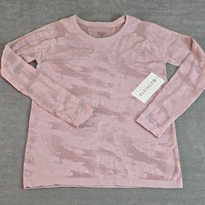 Athleta Womens Momentum Camo Long Sleeve Seamless Top Delicate Pink Large NWT picture