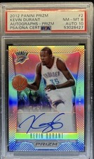 Kevin Durant 2012-13 Panini Silver Prizm On Card Auto /25 Psa 8 Auto 10 picture