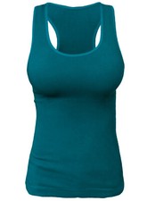 Womens Ribbed Racerback Tank Top Camisole One Size Exercise Fitted Layering Top picture