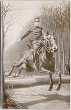 Belgium Brussels 1905 Officer Cavalry Horse Jump Real Photo RPPC Postcard picture