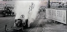 VRHTF VINTAGE VERY COOL NHRA SIGNED TOM THE MONGOOSE MCEWEN B/W PHOTO 12