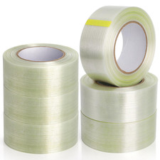 6 Rolls Filament Strapping Tape, 2'' X 60Yds X 5.5Mil Reinforced Fiberglass Tape picture
