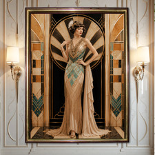 Art Deco Flapper Gatsby Print Poster Vintage 1930s Style Speakeasy Wall Art 38 picture