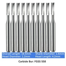 10-100pc FGSS 558 VAKKER Dental Carbide Bur Short Shank Friction Grip Drill Bits picture