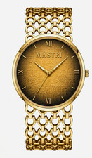 MASTRI Unisex Quartz Dress Watch Gold-Tone Bracelet Roman/Stick Dial 40mm picture