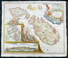 1720 Homann Large Antique Map of The Islands of Malta - Gozo, Comino, Valletta picture