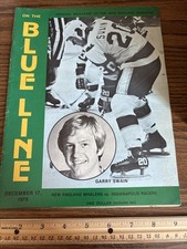 VTG 1976 Blueline New England Whalers WHA Hockey Magazine Garry Swain Hartford picture