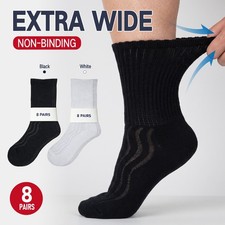 8 Pairs Diabetic Cotton Socks,Cushion, Seamless Toe, Non‑Binding Wide Top picture