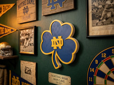 Notre Dame Fighting Irish Shamrock Wall Art 3D Sign ND Clover Shelf Desk Decor picture