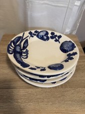 Vintage White Porcelain Lobster Mussel Seashells Plate Artland Ocean Blue 4 9” picture