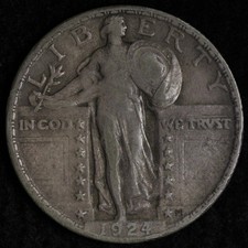 1924 Standing Liberty Silver Quarter XF E352 USEK picture