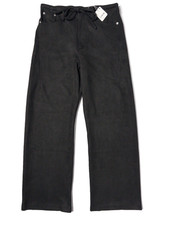 NWT Lioness Black Microfiber Suede Feel Elastic Waist Wide Leg Pants Women Sz. S picture