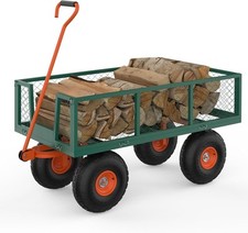US 3in1 Garden Cart Steel HeavyDuty Folding Utility Wagon Outdoor Farm Yard Lawn picture