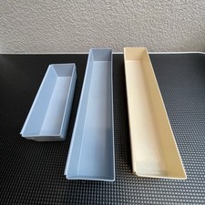 Vintage Rubbermaid Blue Interlocking Drawer Organizer Bins Set Of 3 Utility Shop picture