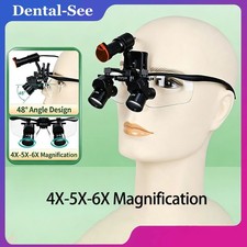 Dental Surgical Medical Magnifier Binocular Loupe 4X-6X Adjustable 5w LED picture