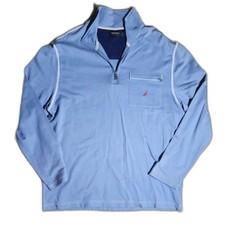 Nautica Men’s Large Blue Full Zip Sweatshirt Jacket J-Class Logo Chest Pocket picture