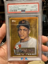 2012 TOPPS FACTORY SET BONUS 1952 GOLD REFRACTOR #261 WILLIE MAYS PSA 10 picture