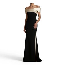 Women’s Off Shoulder Mermaid Maxi Dress Elegant Contrast Bodycon Evening... picture