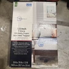 Mainstays 1.5-Inch 7-Zone Reversible Memory Foam Mattress Topper in a Queen Size picture