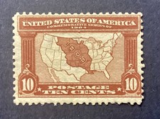 US Scott #327 1904 10¢ Louisiana Purchase Map MNH OG picture