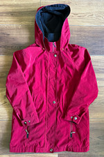 Nautica Women's Hooded Anorak Jacket Red Zip/Snap Mid-Length Size S picture