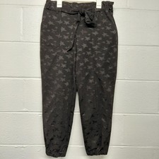 JOLT Pull On Balck Star Print Casual Pants  Womens MEDIUM Elastic Waist Jogger picture