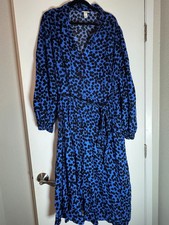 Ava and Viv 4X Blue and Black Polka Dot Maxi Dress, New without Tags picture