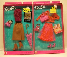 2 Barbie Doll Metro Styles Fashion Avenue Clothes Outfit NRFB MATTEL 2001 picture