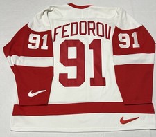 Vintage 90s Nike Sergei Fedorov Detroit Red Wings Jersey Authentic Xl Jersey picture