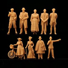 1/48 1/72 1/87 1/144 Wwii European Commoners Civilians 9pcs Soldier 3d Printed picture