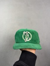 Vintage Boston Celtics Corduroy Hat SnapBack Cap Green Twins Enterprise NBA 90s picture